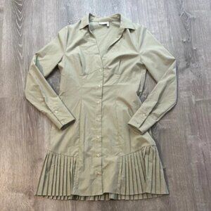 ASOS Design Women’s Sz 6 Stylish Pleated Long Sleeve Collared Casual Shirt Dress